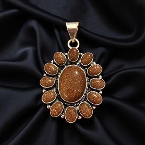 Elegant Sand Stone Sterling Pendant